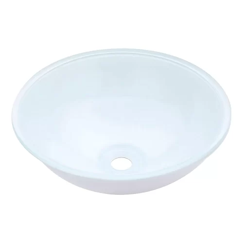 Cuba de Vidro 29 cm Cristal Branca BT-4030