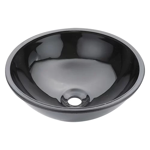 Cuba de Vidro 29 cm Cristal Preta BT-4030