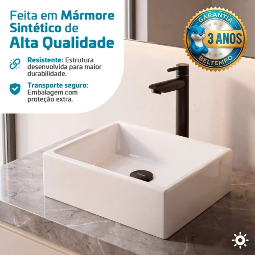 Cuba De Apoio 41 x 32 cm Amazonita Branca BT-3387