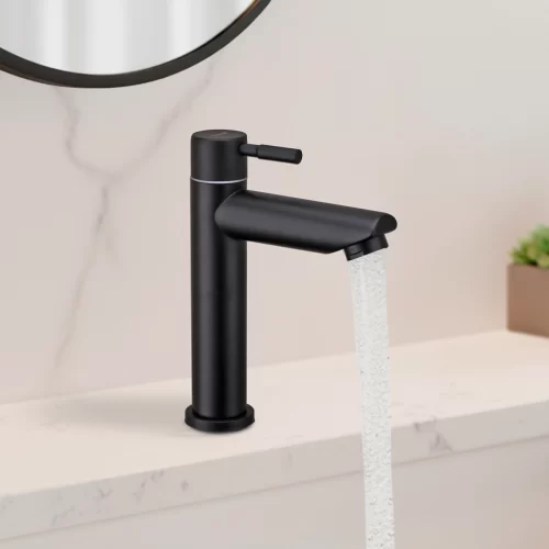 Torneira de Mesa Bica Baixa Elegance Black Matte