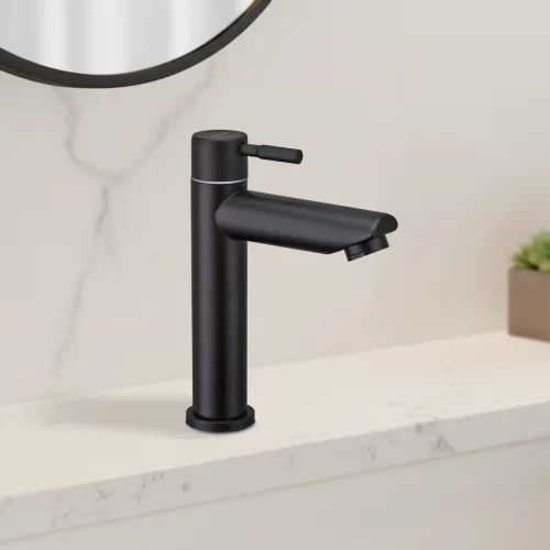 Torneira de Mesa Bica Baixa Elegance Black Matte