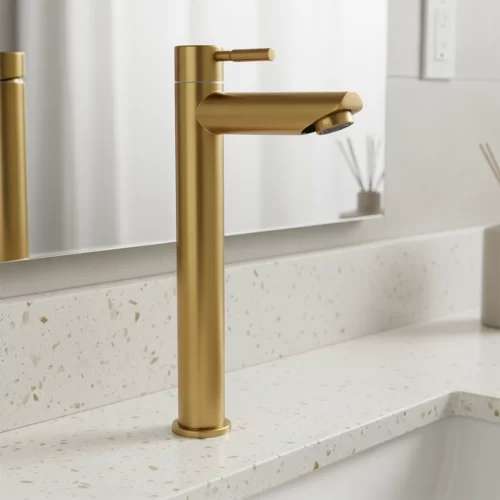 Torneira de Mesa Bica Alta Elegance Dourada