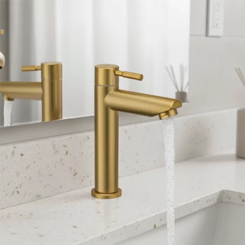 Torneira de Mesa Bica Baixa Elegance Dourada