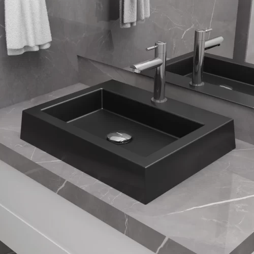 Cuba De Apoio 47 x 37 cm Esmeralda Preta Fosca BT-2727