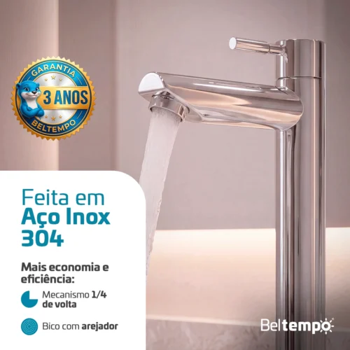 Torneira de Mesa Bica Alta Elegance Cromado