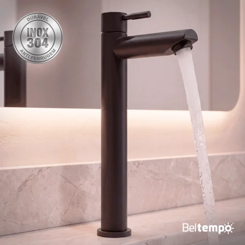 Torneira de Mesa Bica Alta Elegance Black Matte
