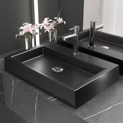 Cuba De Apoio 56 x 38 cm Rubi Preta Fosca BT-2076