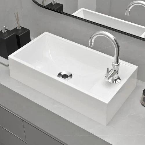 Cuba De Apoio 52 x 29 cm Orquídea Branca