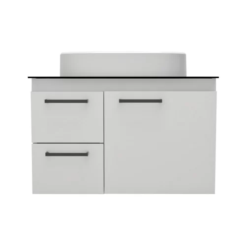 Gabinete Armário de Aço 62 x 36 Ares Branco Com Cuba De Apoio