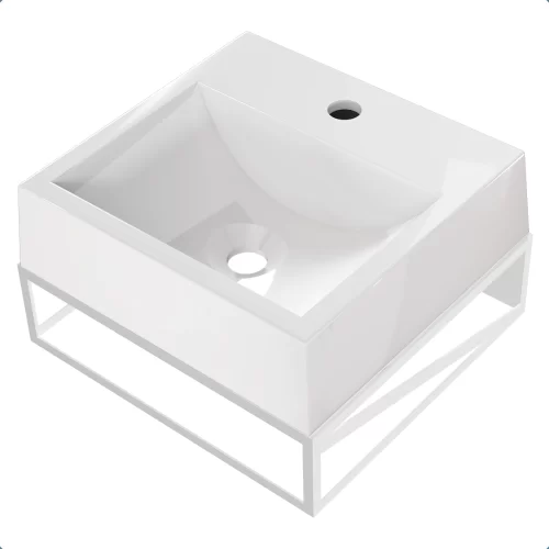 Kit Suporte Branco Pequeno 32 x 30 com Cuba Pia de Apoio