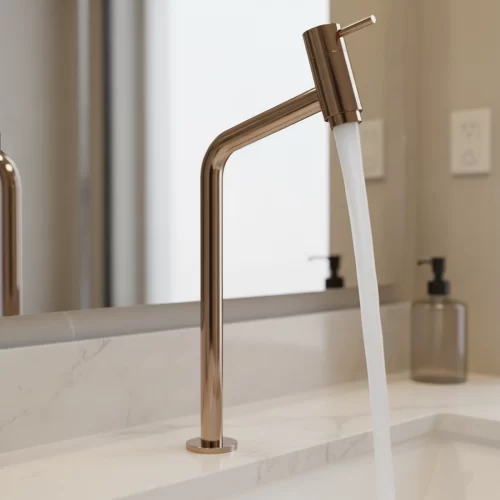 Torneira Link Bica Alta De Bancada 45° 1/4 De Volta Metal Rose Gold Classic