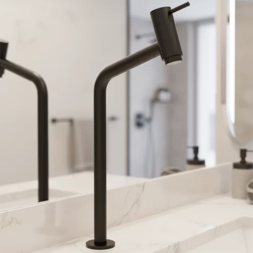 Torneira Link Bica Alta De Bancada 45° 1/4 De Volta Metal Preta Classic