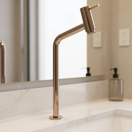 Torneira Link Bica Alta De Bancada 45° 1/4 De Volta Metal Rose Gold Classic
