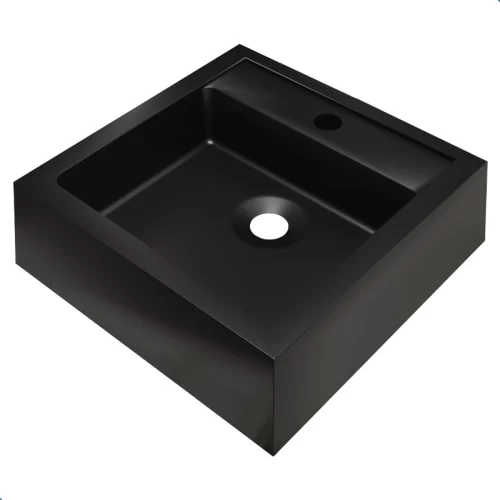 Cuba De Apoio 35 x 35 cm Pirita Preto Fosco BT-2655