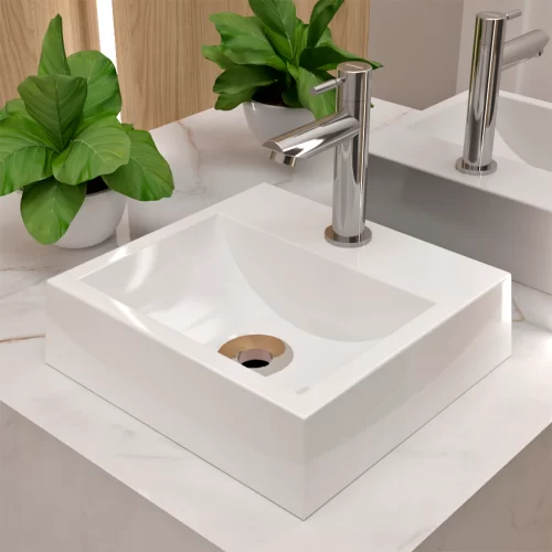 Cuba de Apoio 32 x 30 cm Topázio Branca BT-2002