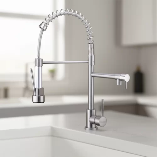 Torneira Cozinha Monocomando Inox Aço Escovado Fosco