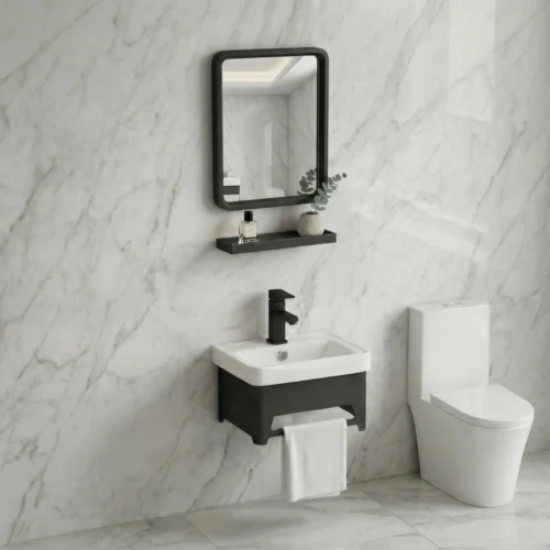 Gabinete Armário Banheiro Pequeno Suspenso 43x36cm Cuba Espelho Prateleira Bt-5020 Beltempo