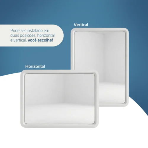 Espelho Retangular 50 x 40 Moldura Alumínio Branco BT-5040